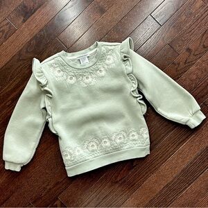 Cupcakes & Cashmere Mint Floral Ruffle Sweatshir